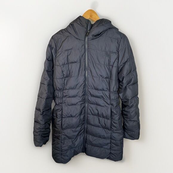 The North Face Puffer Jacket 550 Warmth Navy Metropolis Parka Long Coat Women M - Picture 1 of 12